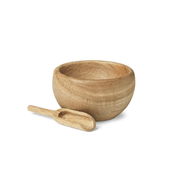Kay Bojesen Menageri Salt Cellar With Spoon, Oak, H1.6"
