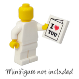 Custom Printed 'I Heart You' Lego Card - White