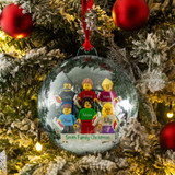 Personalised Happy Christmas Family Bauble! 6 Figures included!