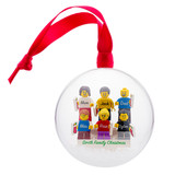 Personalised Happy Christmas Family Bauble! 6 Figures included!