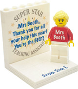 Custom thank you Teacher display with personalised Minifigure and FREE Keyring!