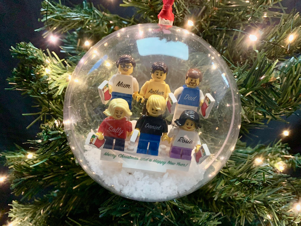 personalised lego bauble