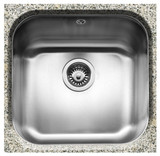 Caple FORM42 Kitchen Sink installed on a speckled grey granite worktop