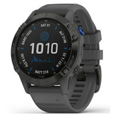 Garmin, Fenix 6 Pro Solar GPS Smart Watch - Black with Grey Band