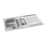 Abode AW5061 Mikro 1.5 Bowl Sink with Drainer - Stainless Steel Main Image