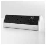 EVOline, T-Dock, 1-USB, 2 Socket UK, Socket in White