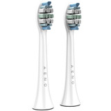 Aeno replacement toothbrush heads, showcasing high quality multi-coloured Dupont bristles.