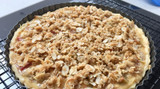 Delicious Rhubarb & Custard Crumble Topped Pie