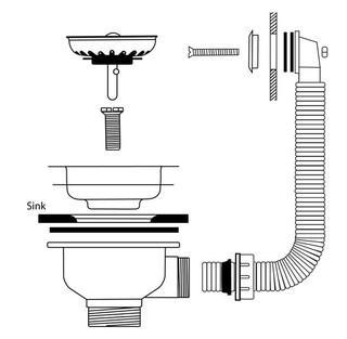 Caple, CPK501, Waste and Overflow Fitting in Stainless Steel Image 2