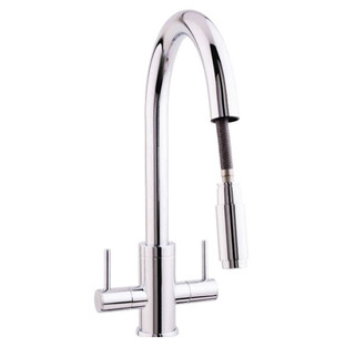 iivela, IVTDPO04/CH, Dual Lever Swan Neck Pull-Out Tap
