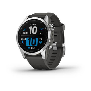 Garmin, fenix 7S, 42mm Smart Watch in Silver with Graphite Band Main Image