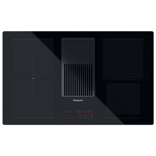 Hotpoint PVH92BK 90cm Induction Hob with Downdraft Extractor - Black Main Image