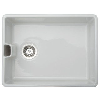 iivela NEMI Modern Slimline Ceramic Belfast Sink and Waste - White 7051 Main Image