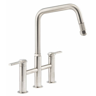 Abode AT2198 Hex Bridge Pull Out Kitchen Tap - Brushed Nickel Main Image