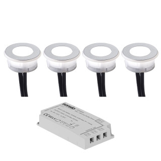 Sensio SE150004 Halo TrioTone Colour Selectable Plinth 4 Light Kit incl. Driver Silver - Silver Main