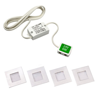 Sensio SE15090W4 Luce SLS LED Square Plinth 4 Light Pack Warm White - Warm White Main Image