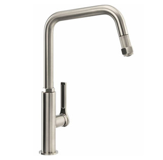 Abode, AT2088, Hex Single Lever Pull Out Kitchen Tap in Brushed Nickel