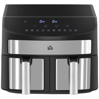 Homcom Oil Free Dual Air Fryer 10-in-1 8L with Sync Cook & Sync Finish Timer 2400W