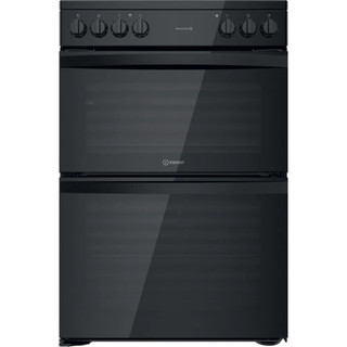 Indesit ID67V9KMB/UK/CO Hydrolytic Self Cleaning Double Oven Cooker - Black Main Image