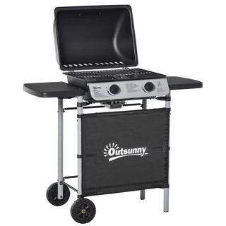 Outsunny 2 Burner Gas Barbecue Grill Propane Gas BBQ 5.6 kW