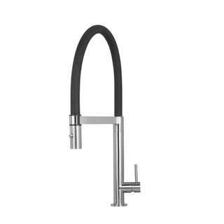 Caple POL/BK Polca Single Lever Pull Out Spray Kitchen Tap - Black & Stainless Steel Product Image
