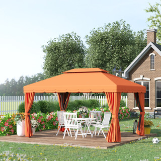 Outsunny 3 x 3.6m Aluminium Patio Gazebo Canopy Marquee Party Tent