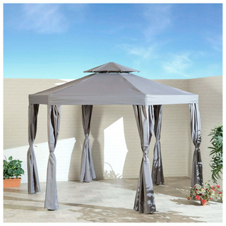SunTime PG01063 3.3m Steel Hexagonal Gazebo - Grey Product Image