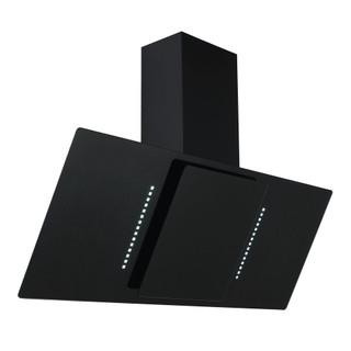 Lifestyle LSHDANWH90B 90cm White LED Angled Chimney Hood - Black Product Image