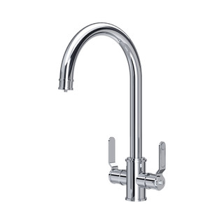 Perrin & Rowe 1485HTCP Armstrong Mixer Tap + Filtration C Spout Textured Handle - Chrome Product Ima