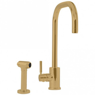 Perrin & Rowe 4014SB Juliet S/Lev Tap U Spout + Rinse - Satin Brass Product Image