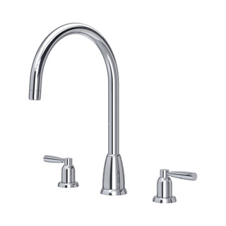 Perrin & Rowe 4886CP Langbourn 3 Hole Widespread C Spout Mixer - Chrome Product Image