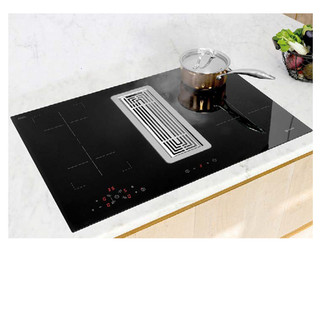 Caple DD780BK Induction Hob with Extractor demonstrating features with a pot cooking food