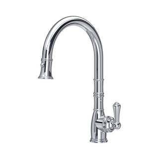 Perrin & Rowe 4744CP Provence Single Lever Mono with Rinse and Pulldown - Chrome Product Image