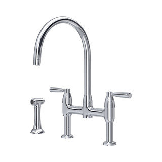 Perrin & Rowe 4273CP Langbourne Bridge 2 Hole Mixer & Rinse - Chrome Product Image
