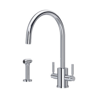 Perrin & Rowe 4312CP Juliet Round Mono Mixer C Spout & Rinse - Chrome Product Image