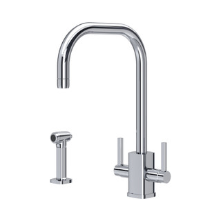 Perrin & Rowe 4310CP Juliet Square Mixer U Spout & Rinse - Chrome Product Image