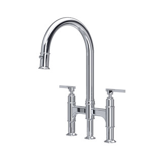 Perrin & Rowe 4956CP Southbank Bridge Sink Mixer With Pull-Down Rinse - Chrome Product Image