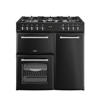 Belling FHRCA90DF-BK 444411820 Farmhouse 90cm Dual Fuel Range Cooker - Black Product Image