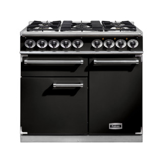 Falcon F1000DXDFBL/CM Deluxe 1000 Dual Fuel Range Cooker - Black & Chrome Product Image