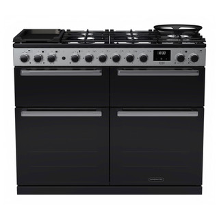 Rangemaster EDDLB110DFGBLK/CM1 Edge Deluxe 110 BC Dual Fuel Range Cooker - Black Glass Product Image