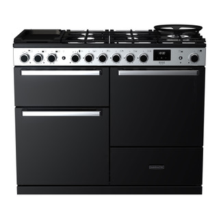 Rangemaster EDDLO110DFGBLK/CM1 Edge Deluxe 110 OC Dual Fuel Range Cooker - Black Glass Product Image