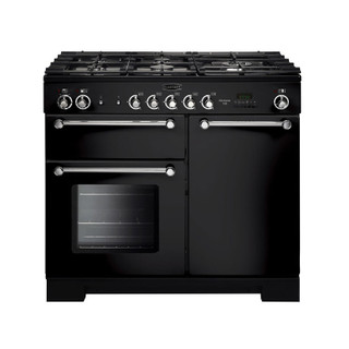 Rangemaster KCH100DFFBL/C Kitchener 100 Dual Fuel Range Cooker - Black Product Image