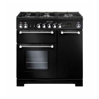 Rangemaster KCH90DFFBL/C Kitchener 90 Dual Fuel Range Cooker - Black Product Image