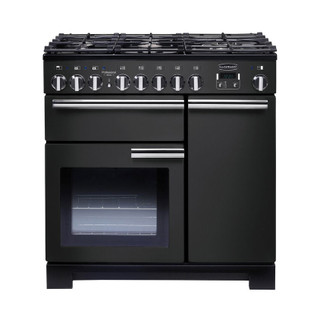 Rangemaster PDL90DFFCB/C Professional Deluxe 90 Dual Fuel Range Cooker - Charcoal Black Product Imag