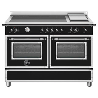 Bertazzoni HER125I2ENET 120cm Heritage Induction Double Oven Range Cooker with Griddle - Matt Black 