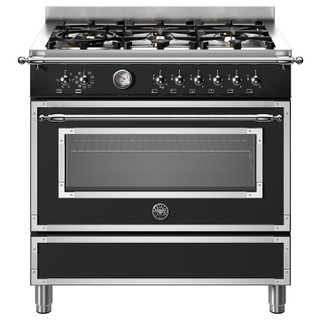 Bertazzoni HER96L1ENET 90cm Heritage Dual Fuel Range Cooker - Matt Black Product Image