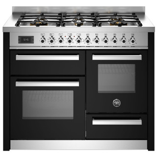 Bertazzoni PRO116L3ENET 110cm Professional Dual Fuel Triple Oven Range Cooker - Black Product Image