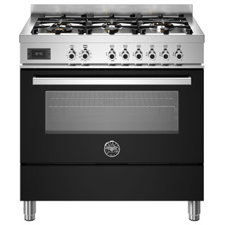 Bertazzoni PRO96L1ENET 90cm Professional Dual Fuel Range Cooker - Black Product Image