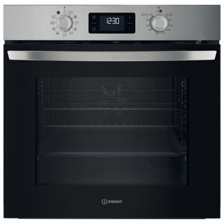 Indesit IO278P1XUK Built In 60cm Turn&Go Pyrolytic Single Oven - Black Product Image