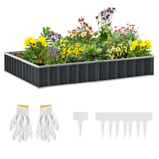 Outsunny 2.6 x 0.9m Raised Garden Bed – Large Metal Planter Box for Vegetables, Herbs & Flowers